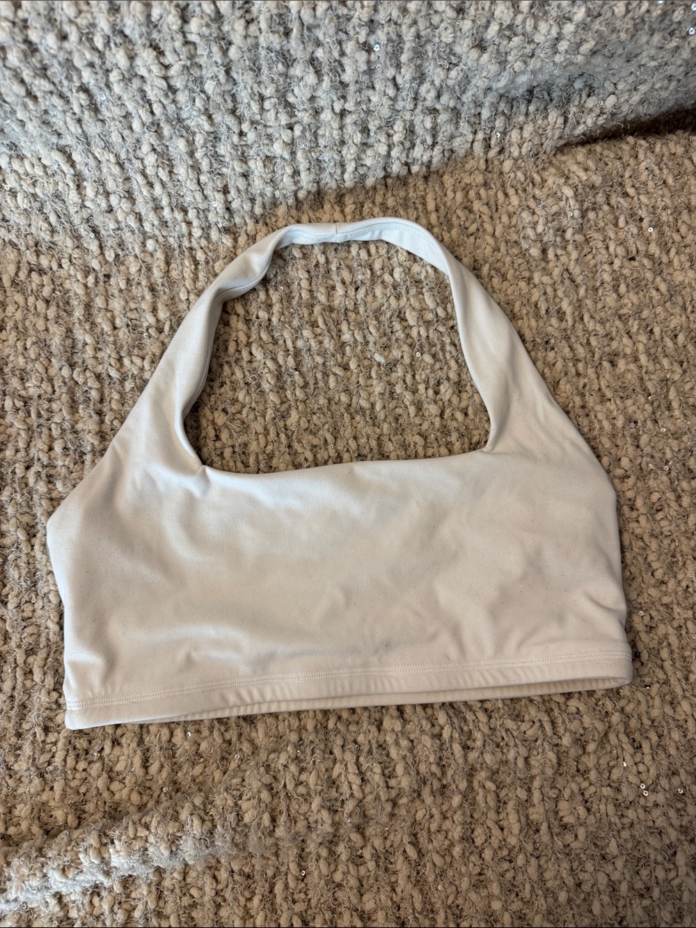 BuffBunny White Halter Sports Bra